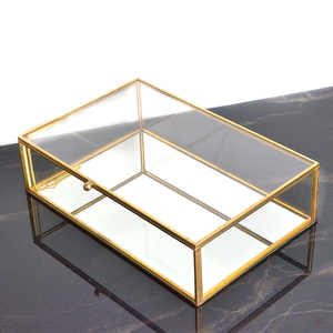 Đen & Bạc * Đồng/Rose Gold Đương Đại Gương Glass Đồ Trang Sức Hộp Lưu Trữ Đồ Trang Sức> <Bán Buôn 4*6 5X7 Glass Photo - Product Image 6