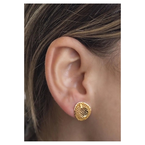   Boucles d'oreilles tendance en or 22 carats (3322) forme papillon avec zircon diamanté plaqué or 14K 18K pour fête de fiançailles - Product Image 1