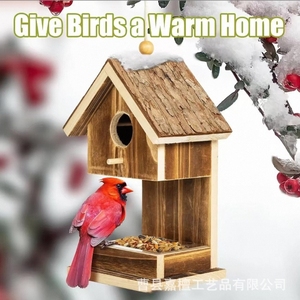 Mô hình rắn thân thiện với môi gỗ tuyết tùng birdhouse với Feeder cho bên ngoài treo trên Chim Ruồi chim xanh hoặc các loài chim nhỏ khác - Product Image 6