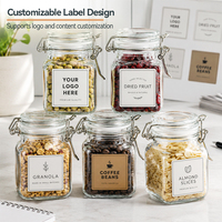 Wholesale Funny Novelty Airtight Glass Jar Set 5PCS 200ml Clamp Lid BPA Free Food Grade Kitchen Storage Containers Gift Bulk OEM