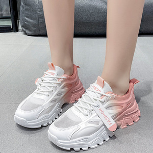 Chaussures décontractées blanches pour femmes de l'usine de Wenzhou, baskets épaisses rehaussantes, nouvelles collections - Product Image 6