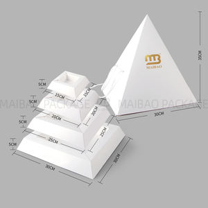 Boîte de nourriture de pâturage en pyramide du Ramadan arabe de luxe personnalisée emballage empilable pyramide boulangerie <span class=keywords><strong>Halal</strong></span> collation dessert pâtisserie friandise sucrée - Product Image 2