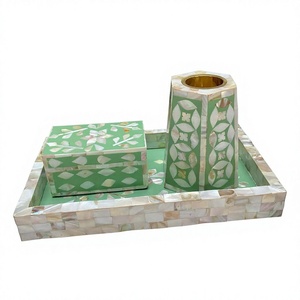 Juego de Quemadores de Incienso Bakhoor de Lujo Hechos a Mano, Mabkhara de Madera con Incrustaciones de Madreperla, Juego de Regalo para Rituales de Incienso de Oud y Carbón - Product Image 1