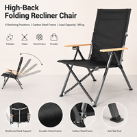 Chaise de camping pliable et inclinable en acier inoxydable, portable et réglable, pour la randonnée, les repas, le parc, les pique-niques en plein air, les barbecues, la pêche et les loisirs