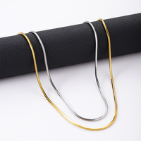 Classique Mode Octogonal Serpent Chaîne Collier Simple En Acier Inoxydable 18K Or Épais et Mince Serpent Os Chaîne Diy Bijoux Cadeau