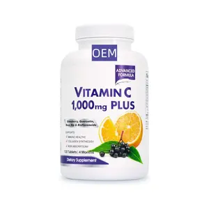 Elderberry ile C1000 vitamini kompleksi-1000mg C vitamini,-4 ay tedarik, 120 tablet-bağışıklık sistemi desteği