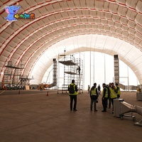 Hangar d'avion gonflable sur mesure à grande envergure, abri temporaire à portée libre pour l'aviation commerciale et les grands avions