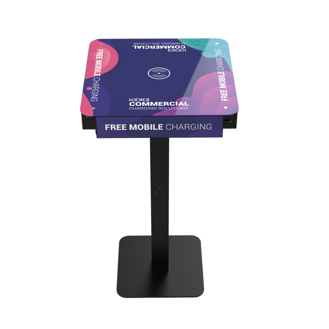 Multifunctional Advertising Charging Table with Socket, Retractable Charging Cable & Wireless Charger