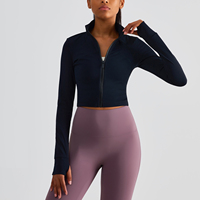 Vestes de fitness extensibles pour femmes de haute qualité manteaux de yoga avec fermetures éclair complètes vêtements actifs coupe ajustée vestes d'entraînement de course en plein air