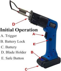Faca Elétrica Sem Fio 18V 115W Kit Cortador de Tecido DIY com Bateria de 2.2Ah Ferramenta Portátil para Cortar Cordas e Fitas - Product Image 2