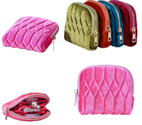 Petite trousse de voyage vintage pour bijoux, mini sac à fermeture éclair, organiseur léger en velours à 5 couches, pochette pour bracelets, bagues, boucles d'oreilles