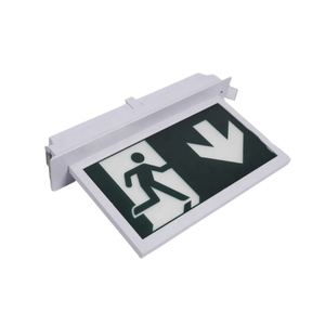 Iluminación comercial interior Techo empotrado 110-220V batería recargable doble carcasa de plástico acrílico LED señal de salida de emergencia - Product Image 1