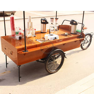 2025 conception café chariot vélo lecteur <span class=keywords><strong>de</strong></span> musique populaire Vintage boissons Tricycle extérieur vue sur la rue restauration rapide vente vélo - Product Image 5