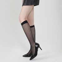 En gros Chaud-vente Dames Résille Chaussettes Bas Noir de Maille de Filet Résille Genou Haute Chaussettes