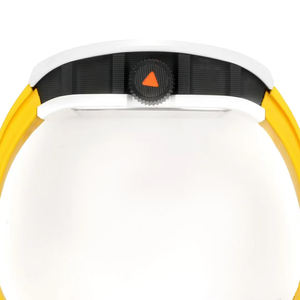 Montre de luxe à tourbillon squelette en forme de baril, couleur arc-en-ciel, boîtier blanc, bracelet en fluororubber jaune, montre-bracelet tendance, meilleure vente - Product Image 4