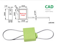 Sello de Seguridad para Cables Zhuoli S002, Carcasa de ABS Resistente y de Alta Seguridad, Antimanipulación, Doble Bloqueo, 300 mm, para Camiones Cisterna y Contenedores
