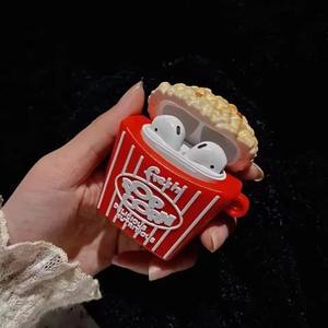 Étui pour écouteurs Apple <span class=keywords><strong>AirPods</strong></span> 3, étui pour écouteurs sans fil en forme de frites, simulation 3D de nourriture, hamburger, pop-corn, pour <span class=keywords><strong>Airpods</strong></span> 2 - Product Image 5