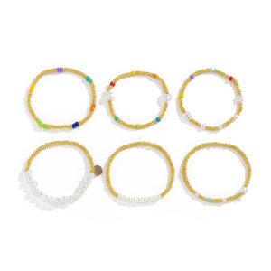 Perles de riz en verre de bohème faites à la main, bracelet de perles d'argile empilables pour femmes, bracelets de perles de craquelées, bijoux pour femmes, fournisseur - Product Image 2