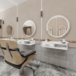 Barbershop Mirror <b>Desk</b> Hair Salon Special Wall Mounted Hair Mirror <b>Simple</b> European Style Hair Cutting Mirror - Product Image 5