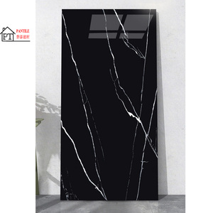 Gạch sứ 750x1500 viền vàng sàn gạch đen sáng bóng cho sàn - Product Image 1