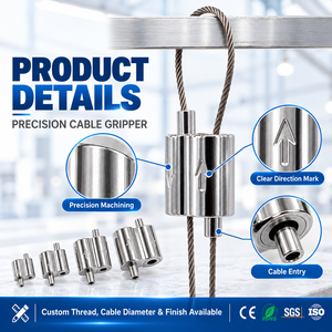 Pince de fixation réglable pour câbles avec pince en S, ajusteur de fil en acier inoxydable pour <span class=keywords><strong>suspension</strong></span> de panneaux acoustiques - Product Image 2