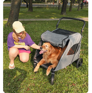 <span class=keywords><strong>Chariot</strong></span> pour animaux <span class=keywords><strong>de</strong></span> compagnie JXB pour chiens <span class=keywords><strong>de</strong></span> grande et moyenne taille - Pliage à un bouton - 4 roues - Tissu 300D - Capacité <span class=keywords><strong>de</strong></span> 75 kg - <span class=keywords><strong>Chariot</strong></span> <span class=keywords><strong>de</strong></span> promenade multi-chiens pour l'extérieur - Product Image 3