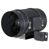 Ventilateur en ligne de qualité supérieure 8 pouces 831 CFM 3000 tr/min à impeller à flux mixte, haute pression statique, pour tente de culture, certifié ETL