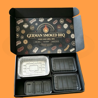Nouvelle boîte à lunch portable pliable et recyclable avec barbecue au charbon intégré et fermeture magnétique