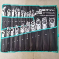 Jeu de clés à cliquet combinées 26 pièces avec sac, kit de clés à fourche, outils à main pour réparations domestiques