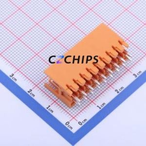KF2EDGEV-3.5-2*9P Plug-in Terminal Block Through hole,P=3.5mm Connector Board-to-Board / Socket - Open 2x9P 3.5mm Orange - Product Image 2