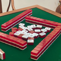 Ensemble de Mahjong Américain en Acrylique de Luxe Moderne, 144 ou 166 Tuiles, pour Divertissement Professionnel, Rouge - Faible Commande Minimale - Vente Chaude