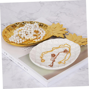 Modern Fashionable Gilded <strong>Ceramic</strong> <strong>Jewelry</strong> Holder Pineapple Trinket Dish Custom Home Ornaments Gift <strong>Jewelry</strong> Trays - Product Image 4