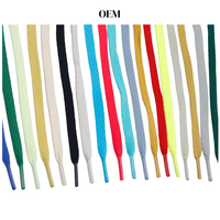 Personnalisé 50-200cm Longueur Chaussures Lacets 8mm Large Polyester 29 Couleurs Ruban Chaussures Bandes De Dentelle Corde Épaisse Lacets Avec Sacs