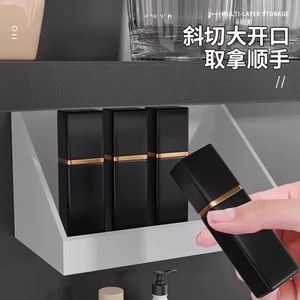 Bathroom Wall Mounted Shelf Storage Box White Rectangle Cosmetic Organizer Multi Layer For Bathroom Vanity - Product Image 2