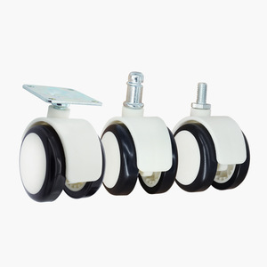m8 threaded shaft 2in <b>plastic</b> mute brake caster corrosion proof universal roller medical apparatus furniture <b>wheel</b> - Product Image 1