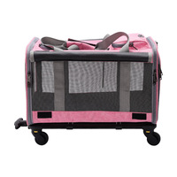 Sac de transport pour animaux de compagnie approuvé par les compagnies aériennes, détachable, portable, respirant, avec roues, chariot de voyage pour animaux de compagnie