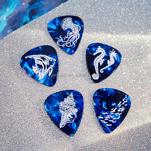 بيع بالجملة علامة خاصة عالية الجودة تصميم الغيتار ريشة مخصصة أعماق البحار سلسلة ابن الأزرق السيلولويد الغيتار الكهربائي اختيار ورقة مجموعة - Product Image 3