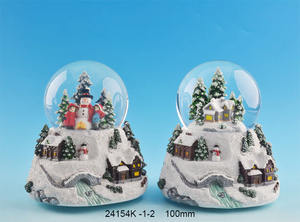 OEM Snowball decorazione della casa globi di acqua su misura grande albero di inverno <span class=keywords><strong>villaggio</strong></span> con natale Santa paesaggio globo di neve - Product Image 5