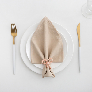 Personalización de fábrica, LOGOTIPO bordado, mesa de banquete, decoración de restaurante, servilleta de mesa de tela de algodón 100% lavable elegante - Product Image 5