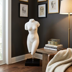 Scultura di Busto Nudo in Marmo da 36 cm con Base, Statua in Marmo Bianco Puro, Figurina Nuda <span class=keywords><strong>Venere</strong></span>, Statua Femminile da Tavolo da 15 Pollici - Product Image 1