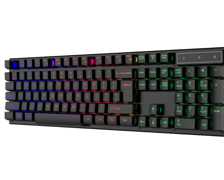 백라이트 유선 맞춤형 OEM 로고 RGB 기계식 게임용 키보드 키트 마우스 키보드 RGB 다채로운 LED 키패드 키보드