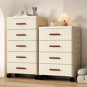 Armario de Almacenamiento de Plástico Tipo Cajonera con 3 Niveles y Ruedas para Sala de Estar o Dormitorio - Product Image 3