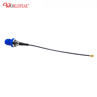Câble coaxial Fakra C mâle vers Micro Pigtail 15 cm 1,37 mm, assemblage RF bleu pour antenne de véhicule