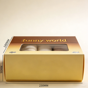 Creative High-End Eco-Friendly Recyclable Folding Socks Gift Box <strong>for</strong> Newborn Baby Custom Logo PVC <strong>Window</strong> <strong>Display</strong> Box Printing - Product Image 3
