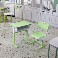 Bureau d'étude individuel RSD moderne et écologique en plastique et acier, avec pieds stabilisés, pour salle de classe et mobilier scolaire