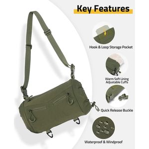 CVLIFE Hand Warmer Pouch Green Polyester Waist Mount For Skiing Fishing Camping Football Hiking - Product Image 4