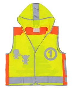HCSP China Factory Yellow Safety Reflective Vest Kids High Visibility Safety Vest For Children