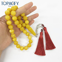 Bracelet de prière islamique Tasbih, chapelet musulman, 33 perles, en résine, durable et portable