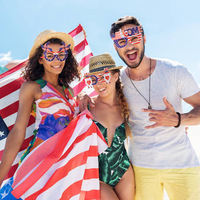 Lunettes amusantes en plastique et feutre pour la fête nationale américaine du 4 juillet, décoration pas chère pour la fête de l'Indépendance