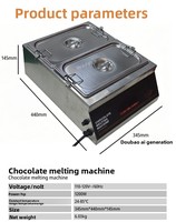 Fondeuse à chocolat commerciale haute capacité, machine multifonctionnelle pour faire fondre le chocolat et le fromage, idéale pour les hôtels, les pâtisseries et les cafés